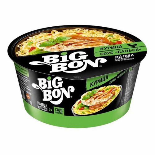 BIGBON Лапша б/п туш курица+соус Сальса Чашка 85г*24